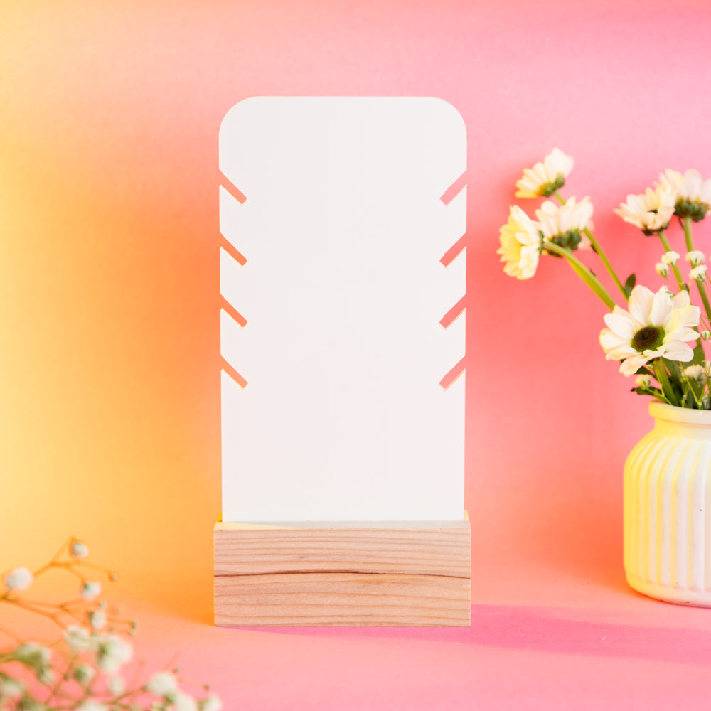 TYL ™ Acrylic Necklace Display Stand With Natural Wooden Base