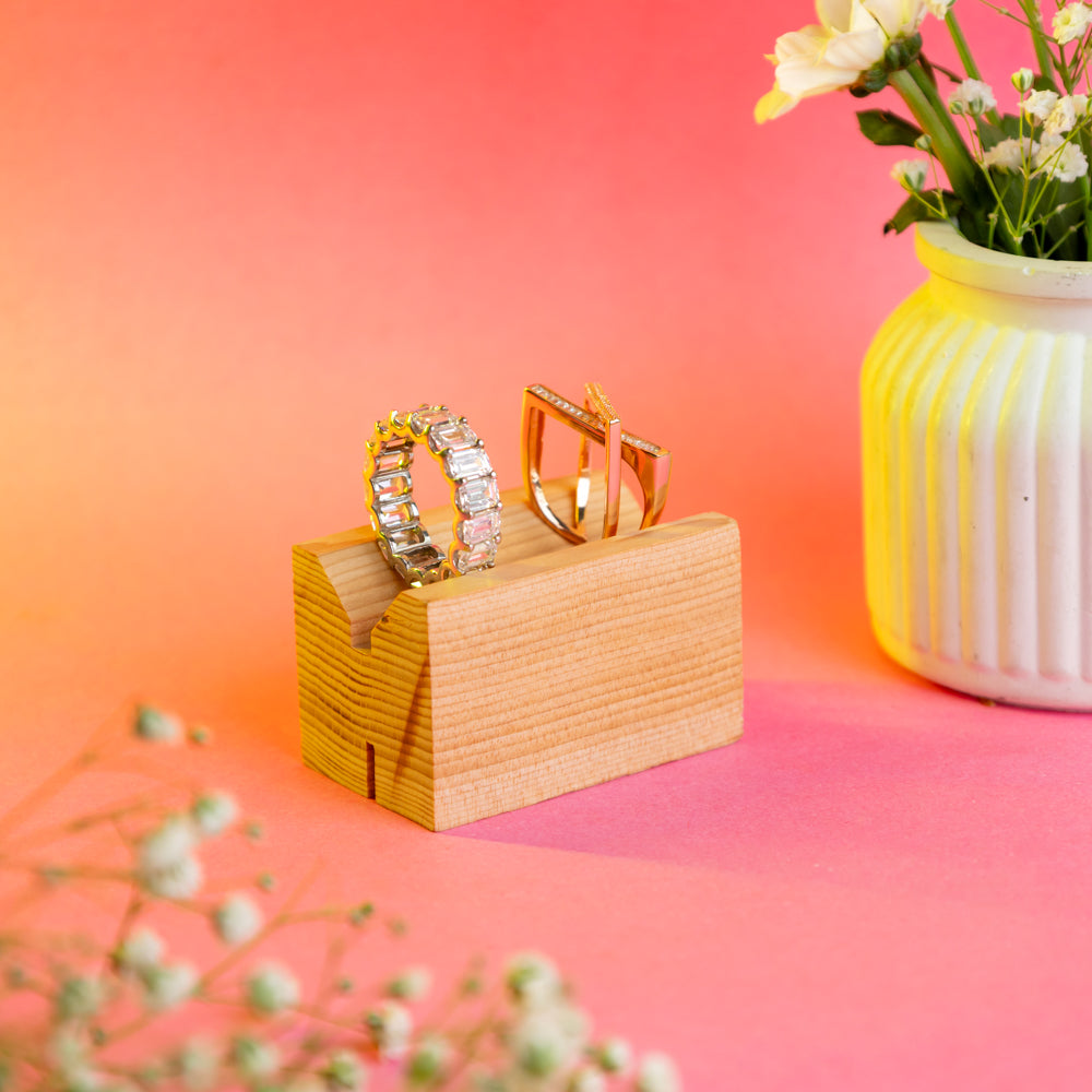 TYL ™ Wooden Multipurpose Ring Display Stand Set (Set of 3)