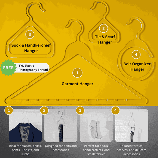 TYL ™  Transparent Hanger Set for Invisible Apparel Photography