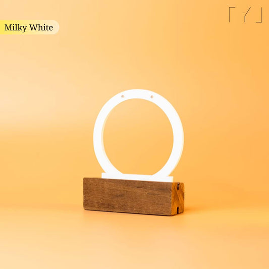 TYL Minimalist Circle Earring Holder with Natural Wooden Base