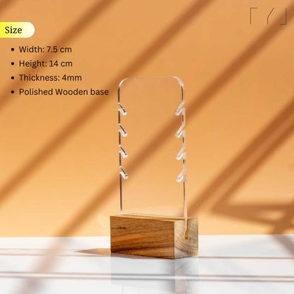 TYL Acrylic Necklace Display Stand With Natural Wooden Base