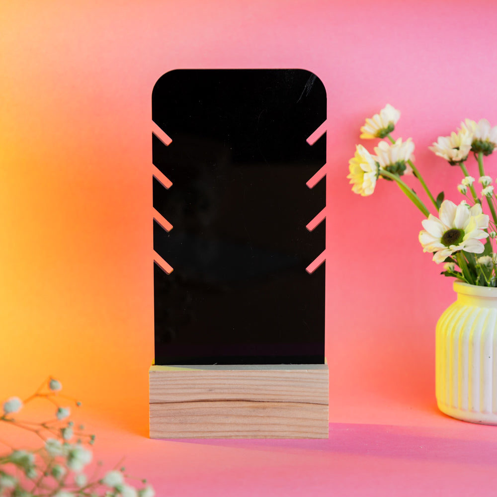 TYL Acrylic Necklace Display Stand With Natural Wooden Base