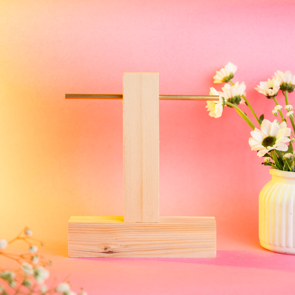 TYL Wooden Bangle Display Stand – Adjustable Copper Rod Set of 2