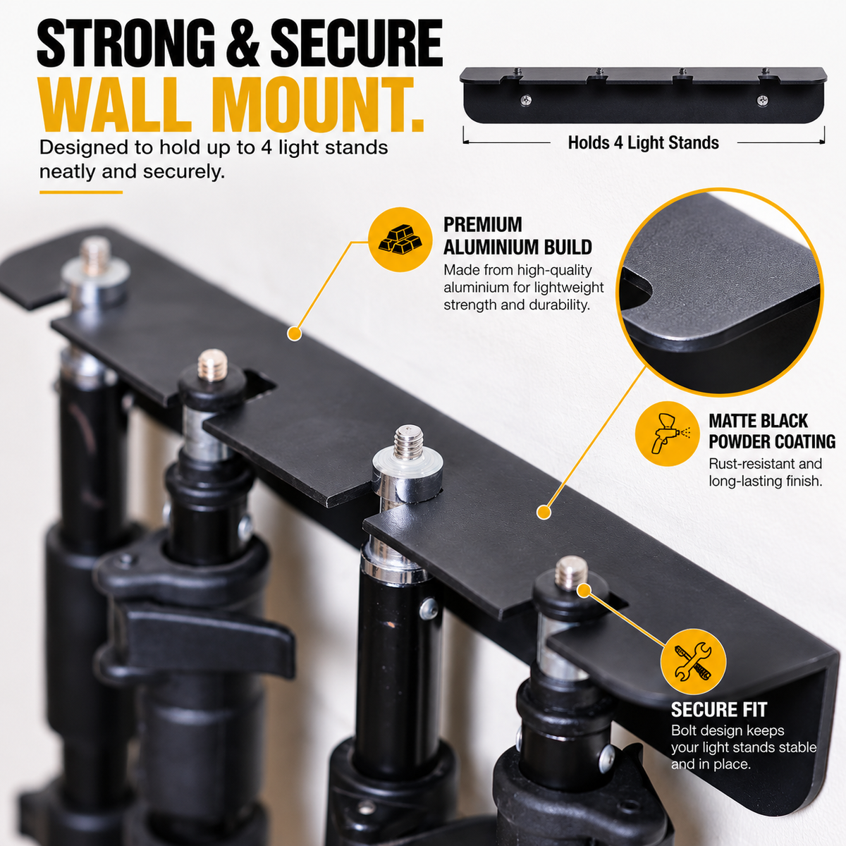 TYL 4-in-1 Light Stand Wall Mount