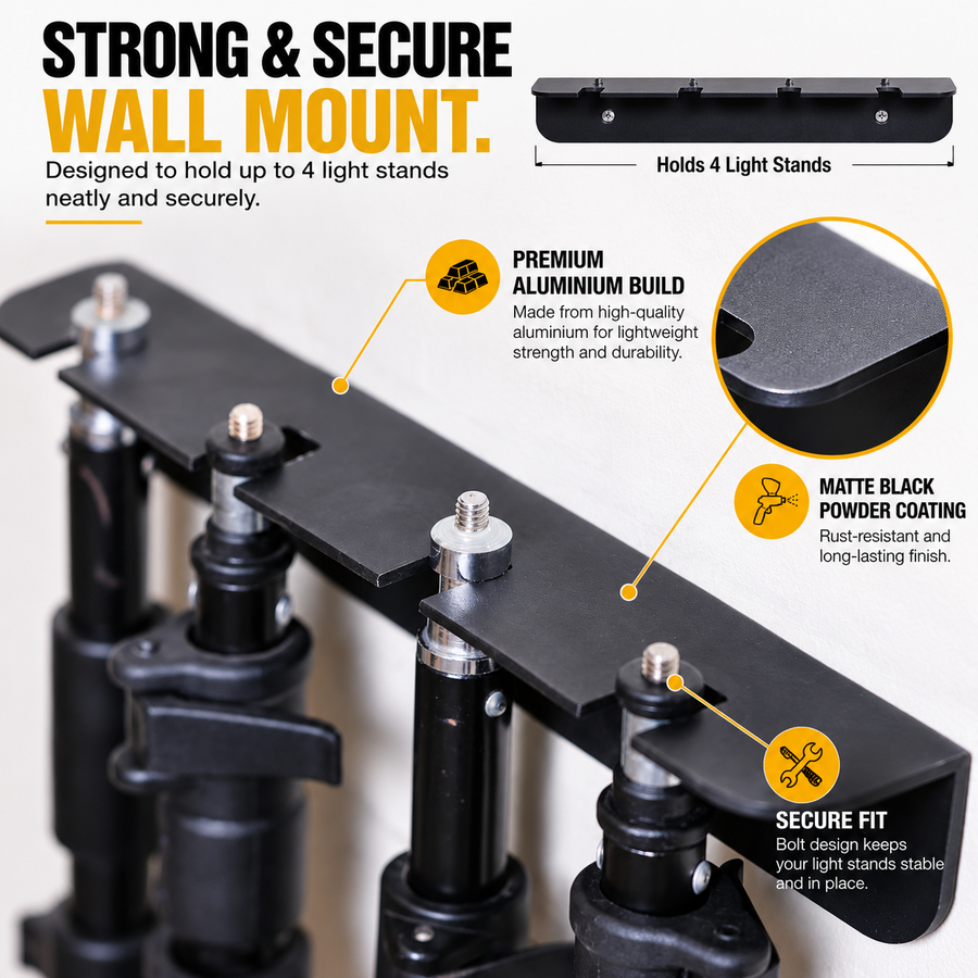 Close-up of slots on the TYL 4-in-1 Light Stand Wall Mount
